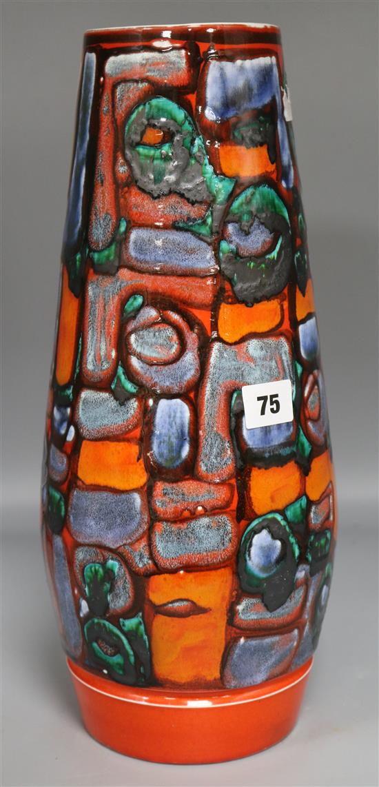 A tall 1970s Poole vase, H.39cm
